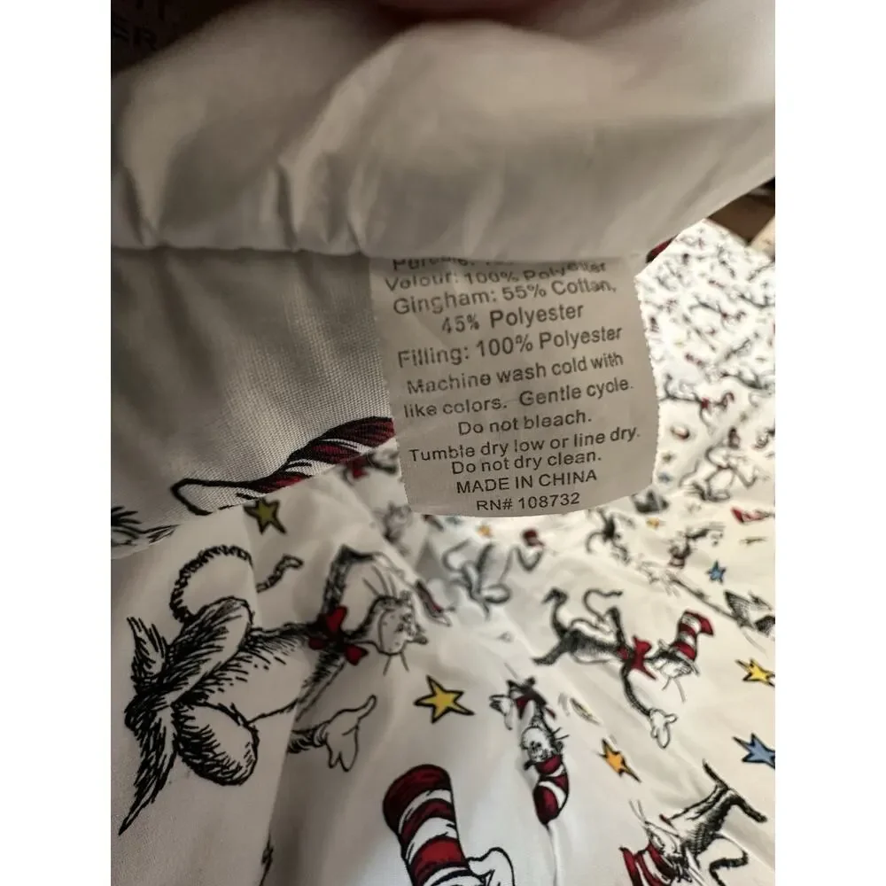 Trend Lab Dr. Seuss Cat In The Hat Baby Crib Comforter Blanket And Crib Sheet